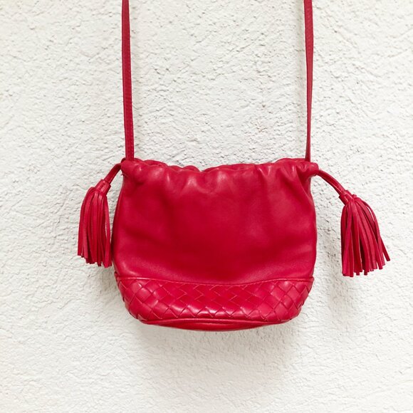 Authentic Vintage Bottega Veneta Woven Small Drawstring Mini Bucket Bag Purse - Picture 2 of 8